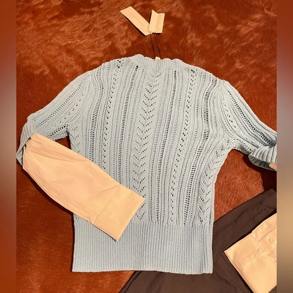 💞NWT veronica beard women sweater size S blue white
